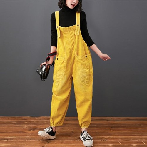 Damen cord latzhose beiläufig - cord,