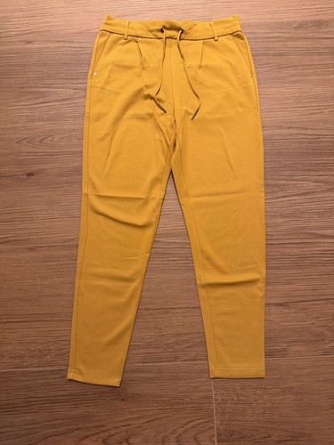 Senfgelbe damen stoffhose mit - senfgelbe, damen-stoffhose