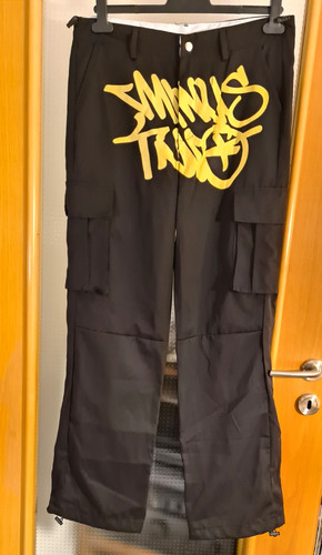 Herren cargo hose schwarz - herren, schwarz/gelb