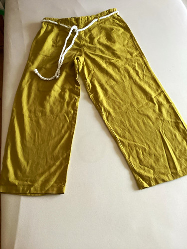 Damen capri hose gelb weites - capri-hose,