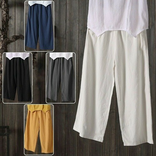 Damen leinen hose mit - hose,